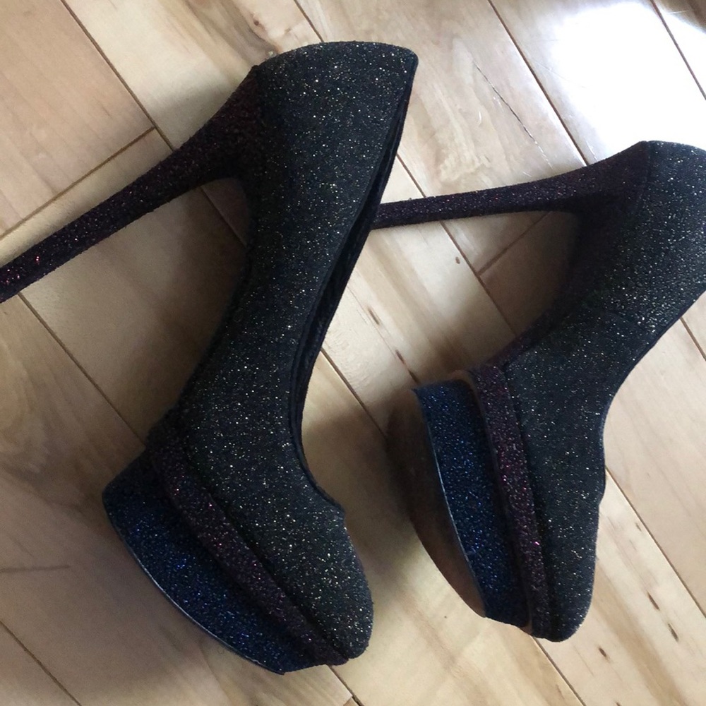 Gently used Brain Atwood multi sparkle heels